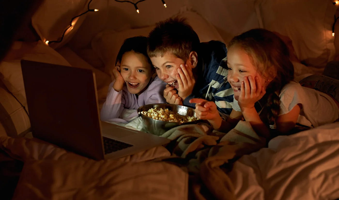 Children watch animation