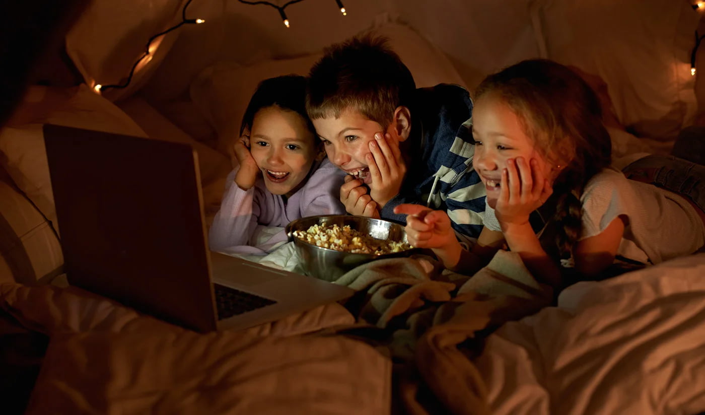 Children watch animation